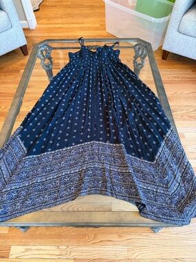 American Eagle Outfitters Navy Blue Floral Spaghetti Strap Top